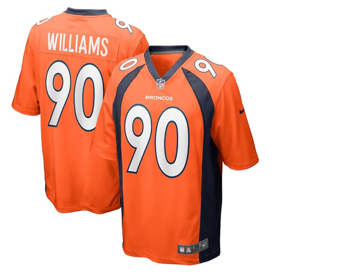 Men Denver Broncos #90 DeShawn Williams Nike Orange Game NFL Jersey